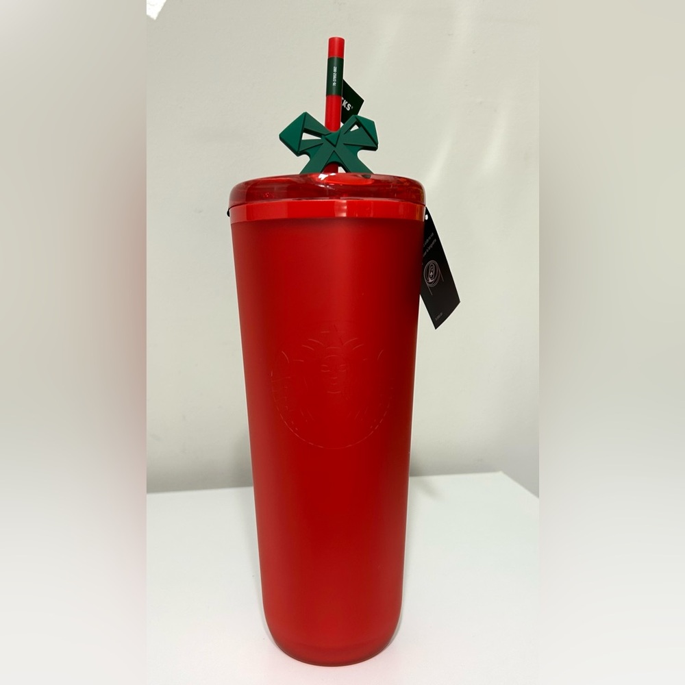 Starbucks Red Holiday Tumbler with Green Straw
